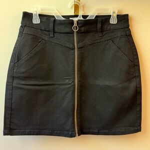 SO Black Mini Skirt with Front Zipper